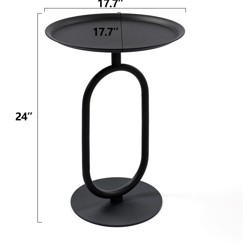 Table basse en métal de forme lanterne, 24 po de haut, petite table d'appoint ronde, H 24,1 po x l 17,76 po x P 17,51 po