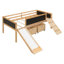 Lit simple et lit mezzanine en bois avec deux boîtes de rangement-545458844