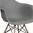 Herculaneum Plastic Chair with Arms and Wooden Legs-45156019