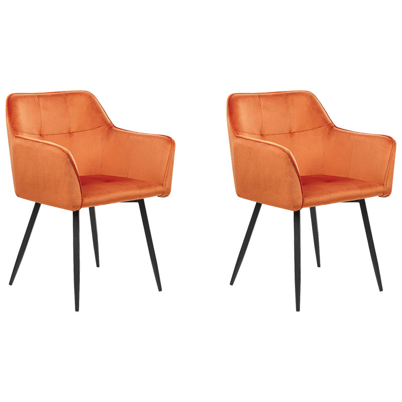 Almasi Tufted Velvet Armchair, Orange