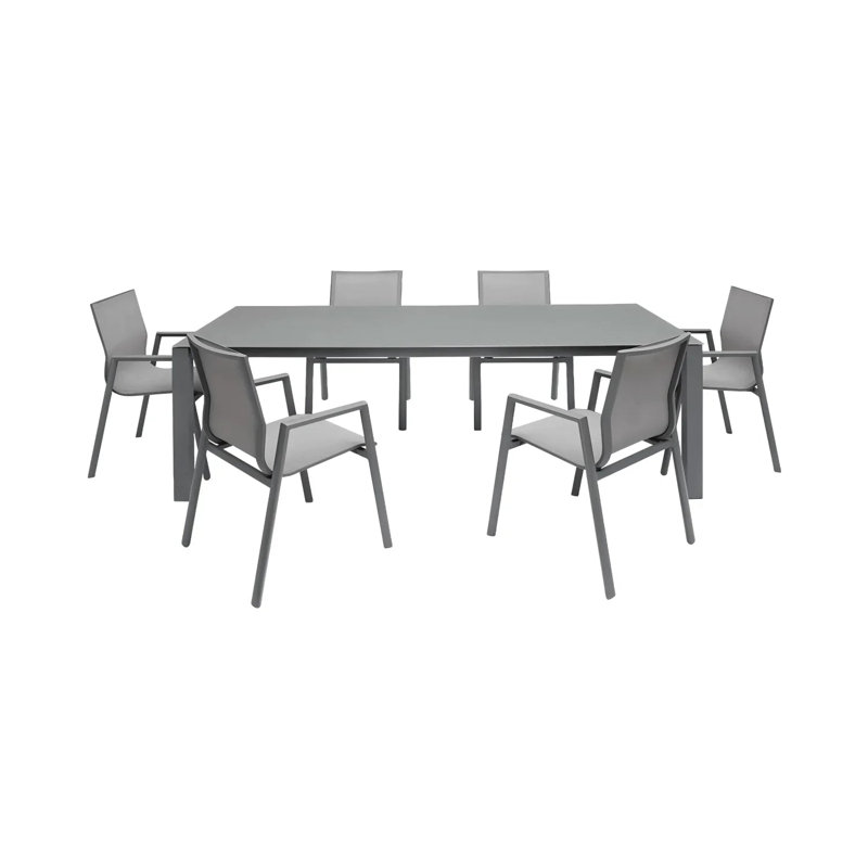 Ensemble repas d'extérieur Malta gris, Gris