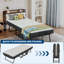 Lit d'invité pliant extra large avec matelas en mousse à mémoire de forme de 12 cm - Structure en métal robuste, capacité de 200 kg, portable avec roues, 75 x 31 pouces