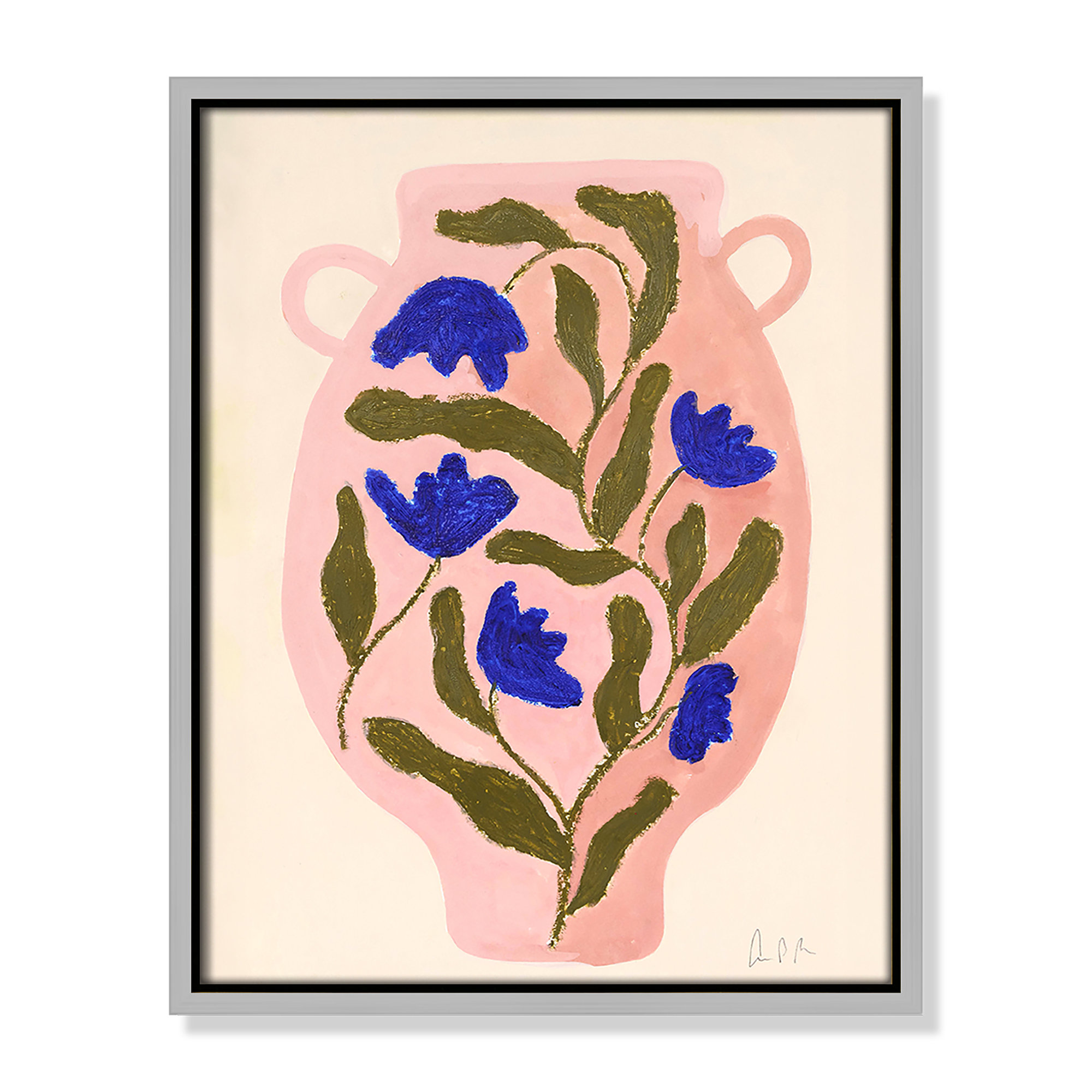 Vase No. 01 Print by Camilla Bergqvist, 15.5" H x 12.5" W, Silver