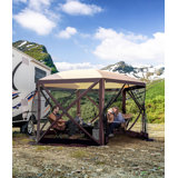12X12 Ft Pop-Up Screen Tent Gazebo, Instant Shade Camping Canopy With 6 Removable Privacy Panels, 210D Oxford Fabric For Patio, Backyard & Lawn
