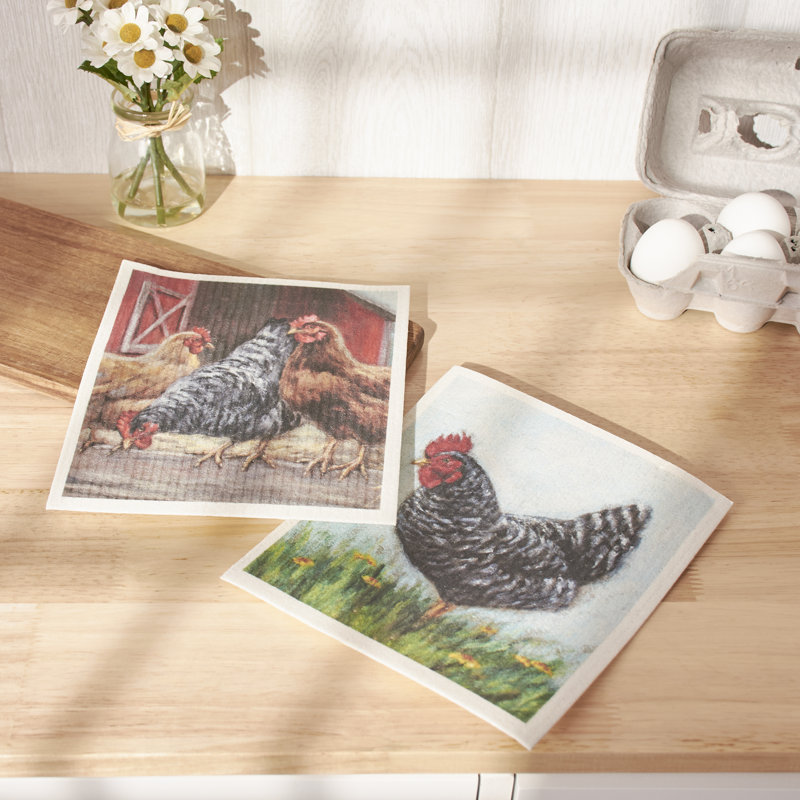  Ensemble de torchon suédois Chickens