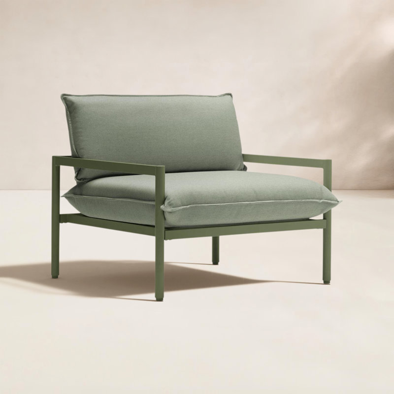 Terra Outdoor Lounge Chair, Olive