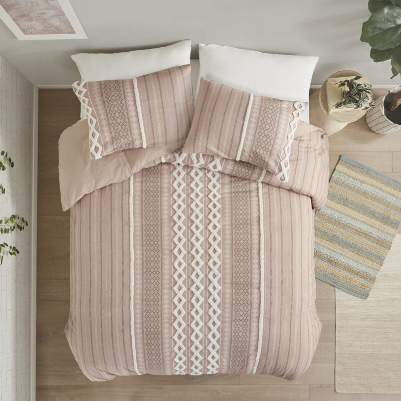 Blush Pink Full Cotton Down Alternative Comforter Set