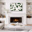 Œuvre d'art abstraite en forme de motif fluide vert et blanc, photos de salon moderne, impression sur toile encadrée-126093263-126093264