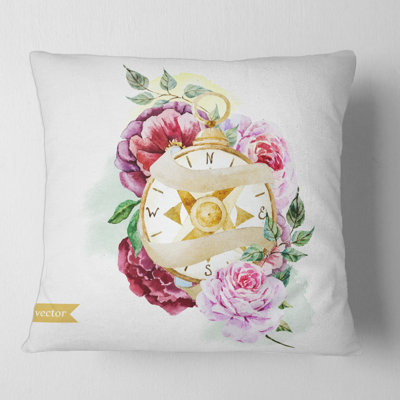 Coussin Compass Of Flowers - Traditional