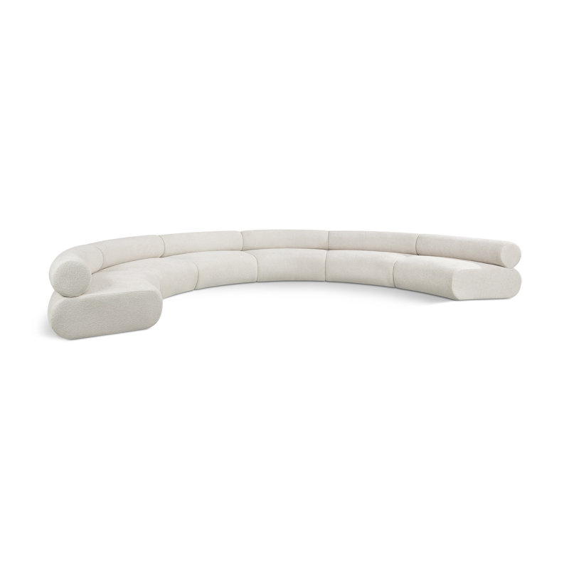 Canapé modulaire rembourré Bale, Tissu chenille crème