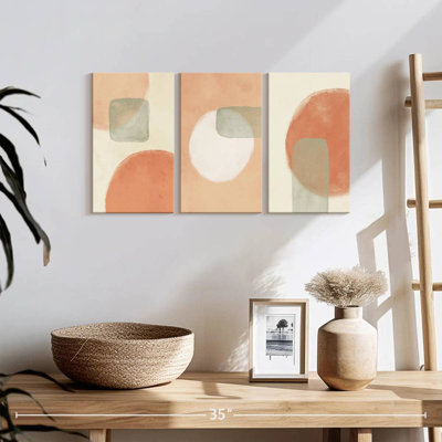 Warm Geometric Triptych Multi Piece Canvas Print