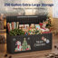 Boîte de rangement de 280 gallons en résine pour l'extérieur, grand contenant de rangement imperméable avec bonhomme de neige décoratif et arbre de Noël