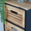 Ribal Fully Assembled 4 Drawer Solid Wood Frame Chest Storage Unit - Black and Oak