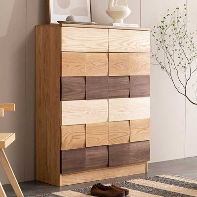 Japanese Style Checkered Shoe Storage Cabinet
