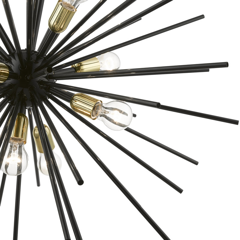Lustre suspendu Javin Ophir, Noir brillant / laiton poli