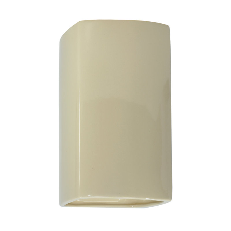 Bersani Flush Mounted Sconce, No, White Crackle, 9.5" H x 5.25" W x 4.5" D