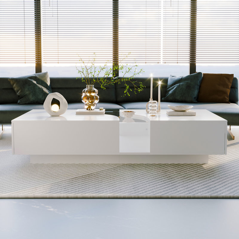 Modern Coffee Table With Illuminated Glass Top