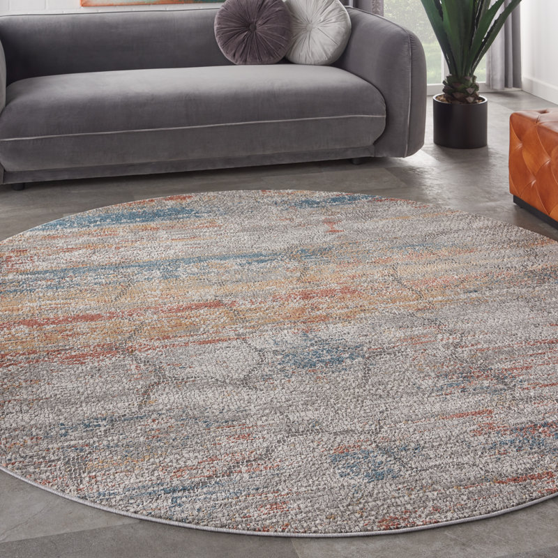 Abstract Indoor Rug, Round 5'3"
