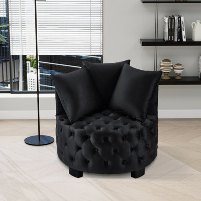 Chaise pivotante rembourrée et capitonnée