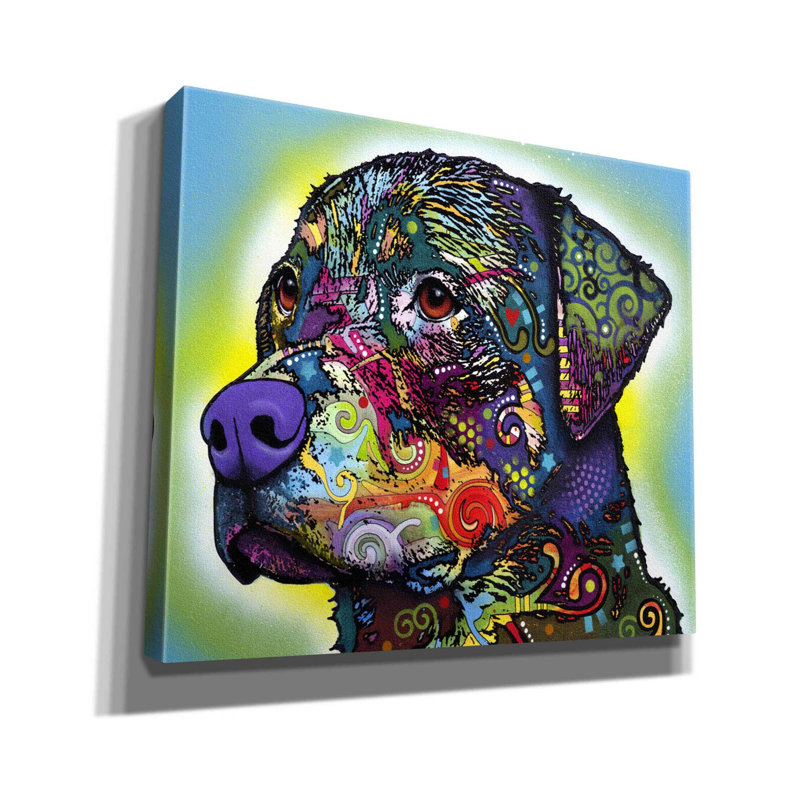 «The Rottweiler» par Dean Russo, impression sur toile tendue