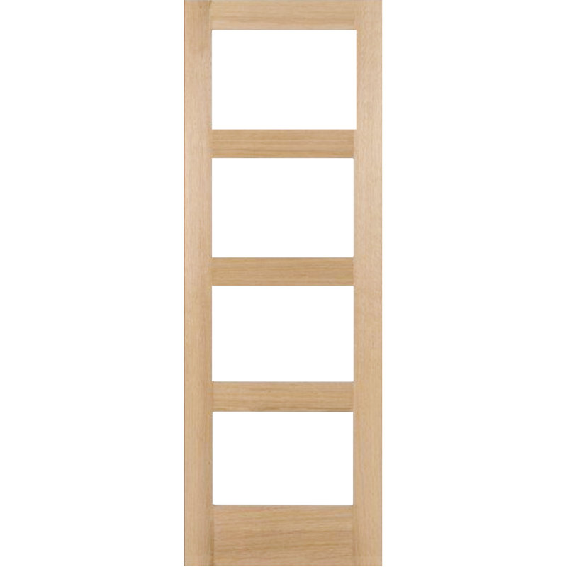 Oak Shaker 4 Light Clear Glass Internal Door, 61" W x 198.1" H