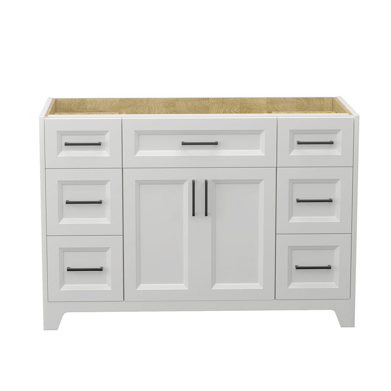 Meuble-lavabo en bois massif sans lavabo supérieur, Blanc