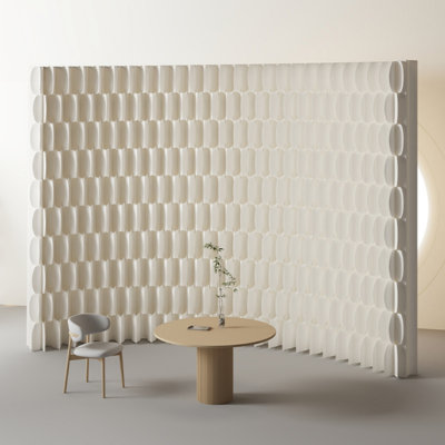 Accordion Paper Room Divider, Freestanding Foldable Partition, Flexible Privacy Screen for Home, Office, Wedding & Event Backdrop