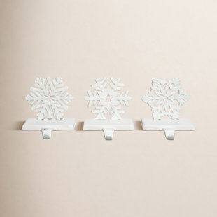  Cast Iron Snowflake Stocking Holder Set Home Decorations Set of 3 Christmas (Set of 3)