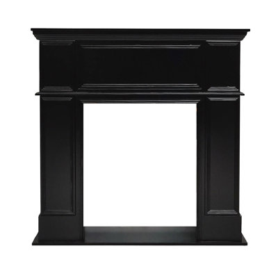 Black Manufactured Wood Freestanding Fireplace
