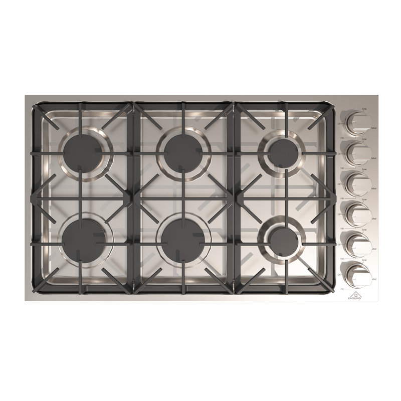 Plaque de cuisson au gaz 36 po avec 6 brûleurs Ge