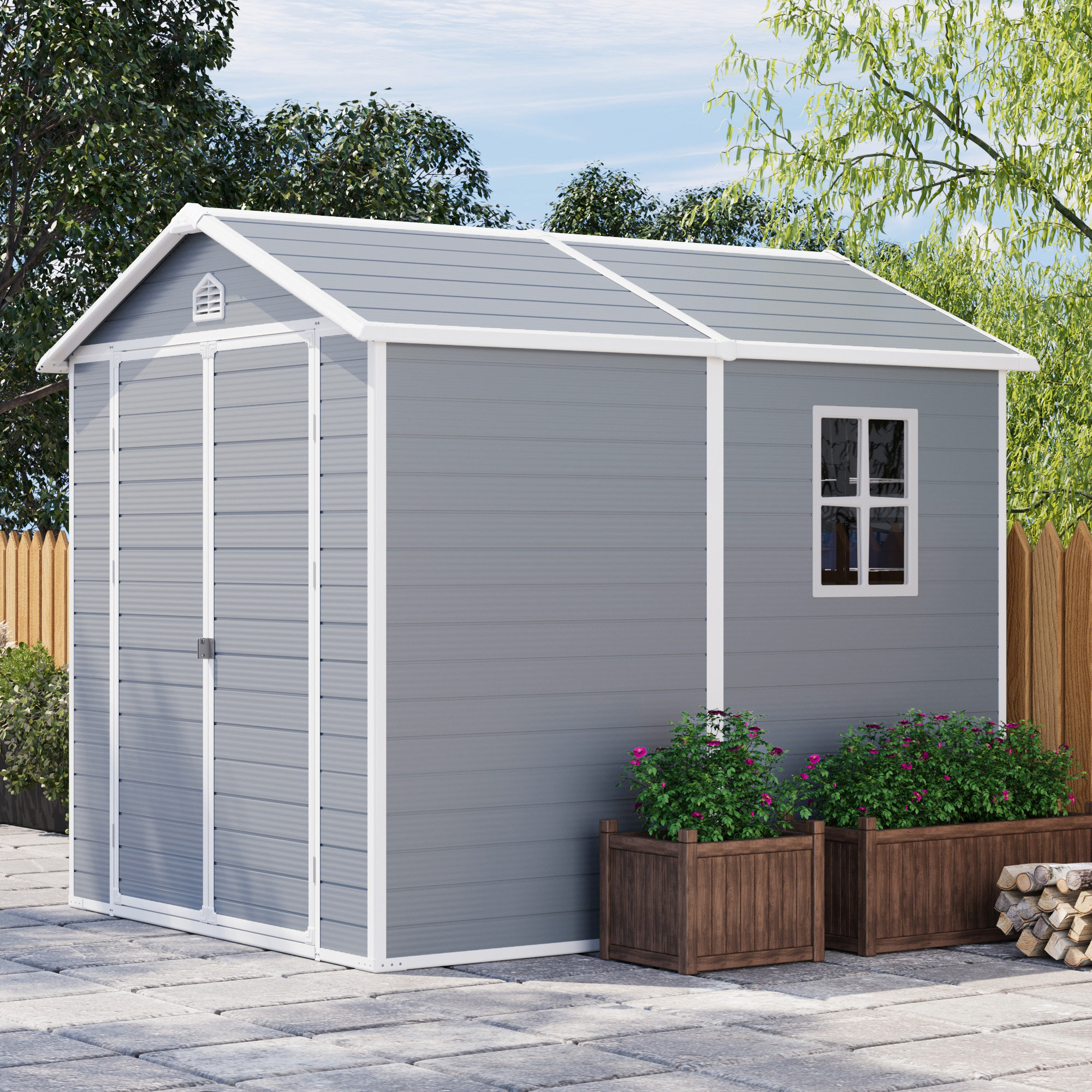 Patiowell 6 ft. W x 8 ft. D Plastic Storage Shed Wayfair