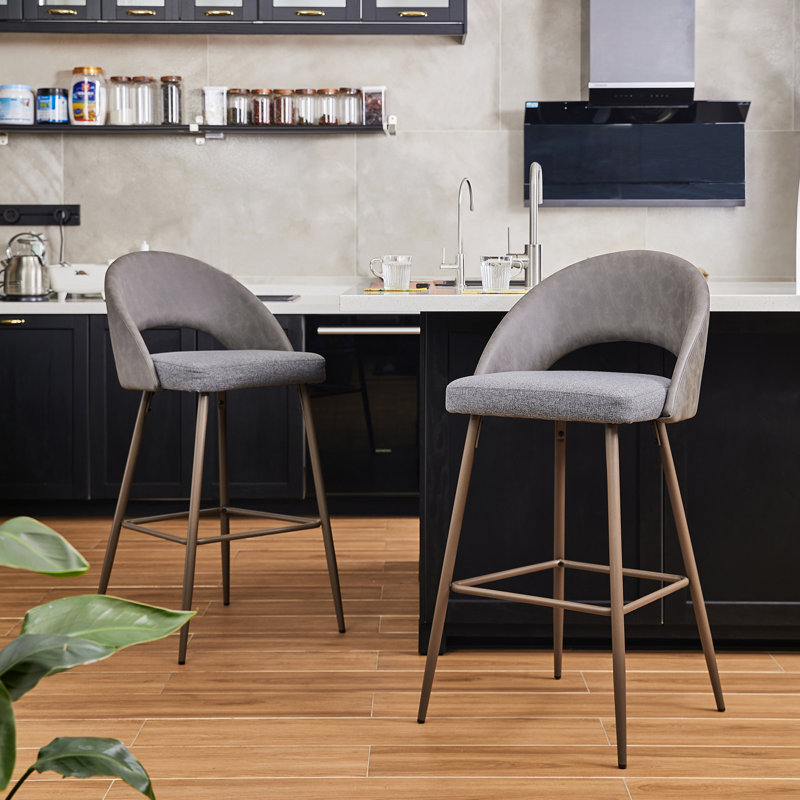 Tabouret de bar 29,72 po Cashan (ensemble de 2), Gris foncé