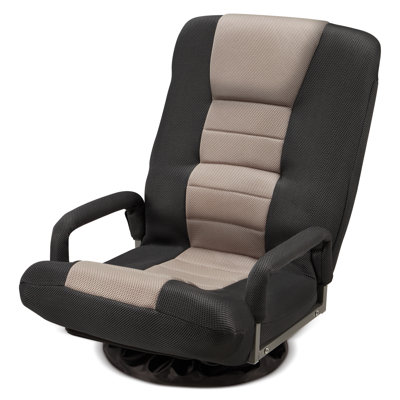 Swivel Gaming Floor Chair With Armrest Handles, 360 Degree Swivel Gaming Chair Rocker, Folding Reclining Sofa With 6 Position Adjustable Backrest For Video Games, Watching TV, Reading