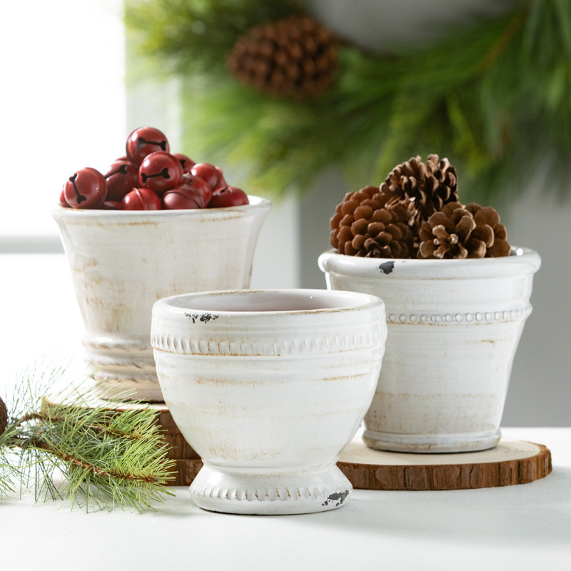 Ensemble de pots de fleurs en céramique 3 pièces Hugh