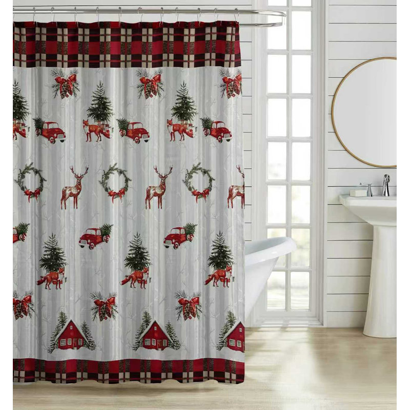 Rideau de douche simple à motif géométrique Banjarmasin