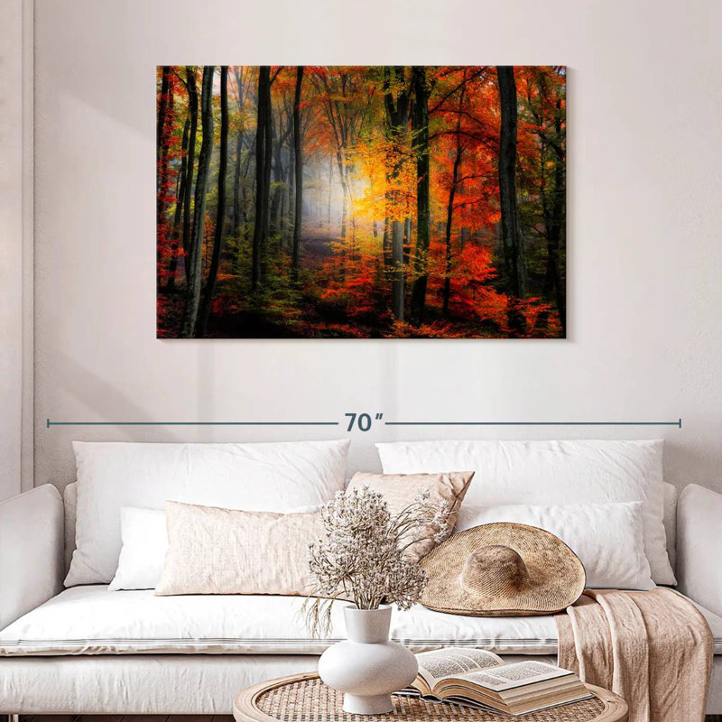 Forêt brumeuse d'Alvord en automne, H 30 po x l 45 po