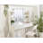 White Dressing Table, Vanity Unit Dresser with Lights and Mirror for Bedroom