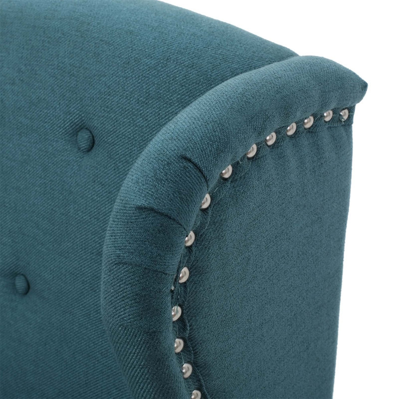 Fauteuil à oreilles Andren, Mélange de polyester sarcelle