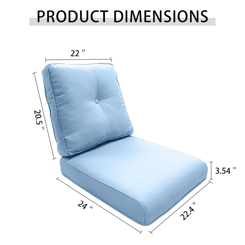 Coussin de siège / dossier d'extérieur Schutt, Bleu pastel