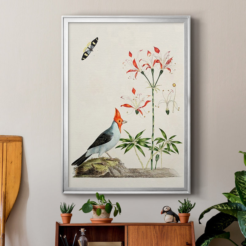 Bird in Habitat I, reproduction encadrée de qualité supérieure - prête à être accrochée, Argent