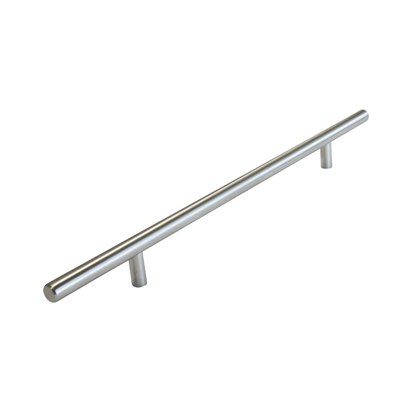 Poignée barre en T moderne, 8 13/16", Acier inoxydable brossé, 1
