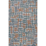 Campbell Hand-Tufted Geometric Indoor/Outdoor Rug Blue/Teal/Orange