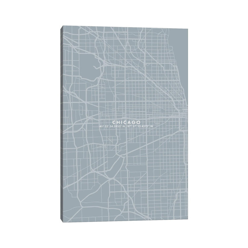 Chicago City Map - Wrapped Canvas Print, 66.04 cm H x 45.72 cm W