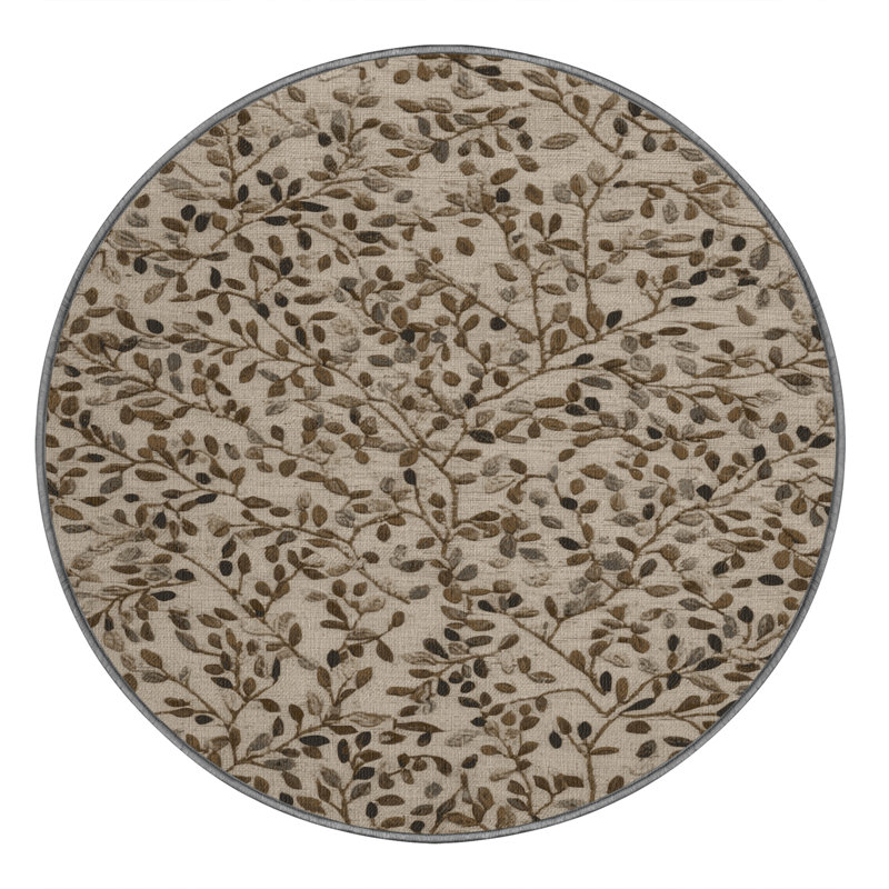 Tapis gris lavable à la machine, Rond 6 pi