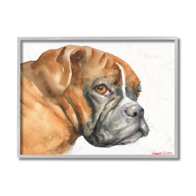 «Boxer Dog Look Back Adorable Pet» par George Dyachenko - Impression sur toile