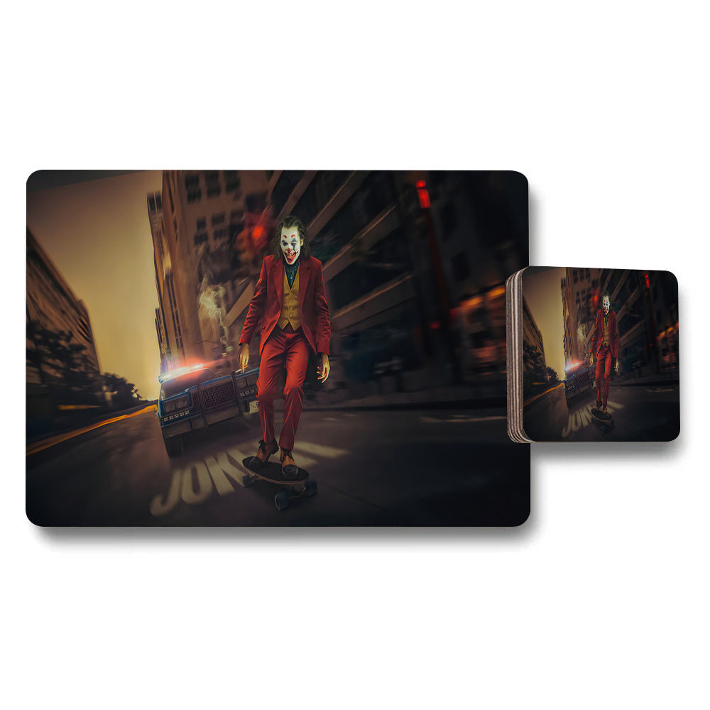 Joker Themed Placemats And Coaster Set For Dining Table Decor