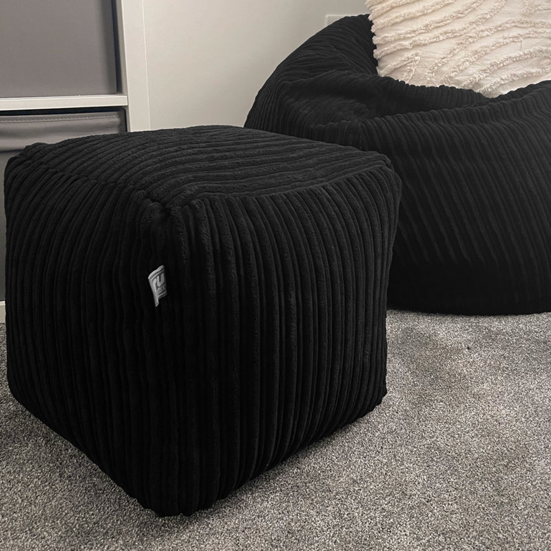 rucomfy Beanbags Corduroy Cube Footstool Bean Bag. Home Decor Accessories for Living Room, Lounge and Bedroom. Modern Furniture Square Pouffe. Machine Washable. 38 x 38 x 38cm