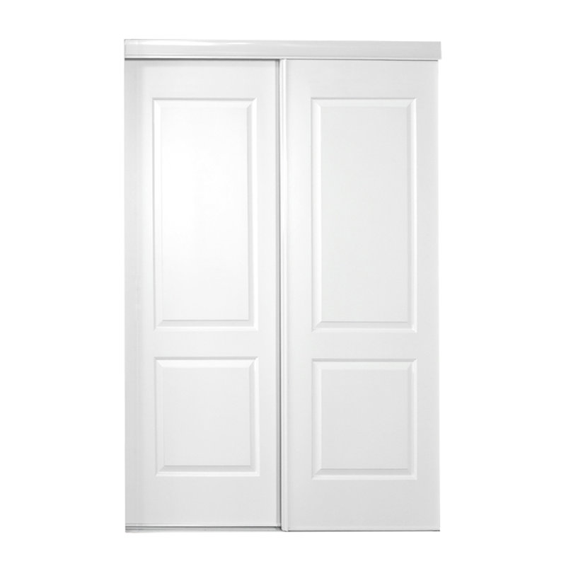 Bright White Steel Frame Paneled Sliding Closet Doors 60" x 80"