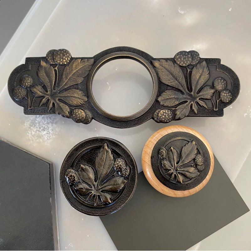 Horse Chestnut Mushroom Knob, Dark Brass