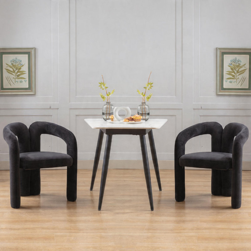Ensemble de 2 chaises d'appoint Sailvan Barrel, Noir